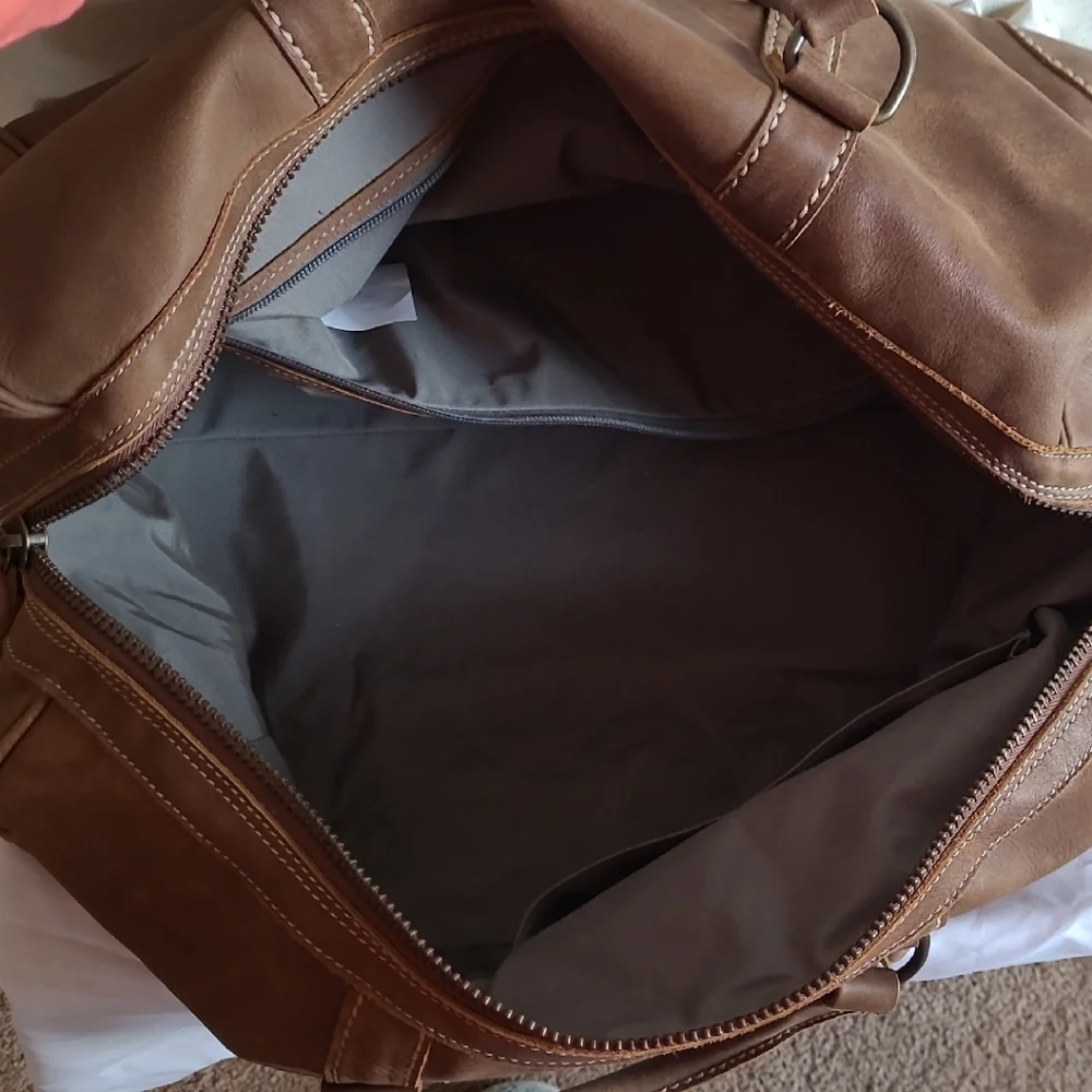 Roots Tan Leather Small Baniff Bag Tribe
